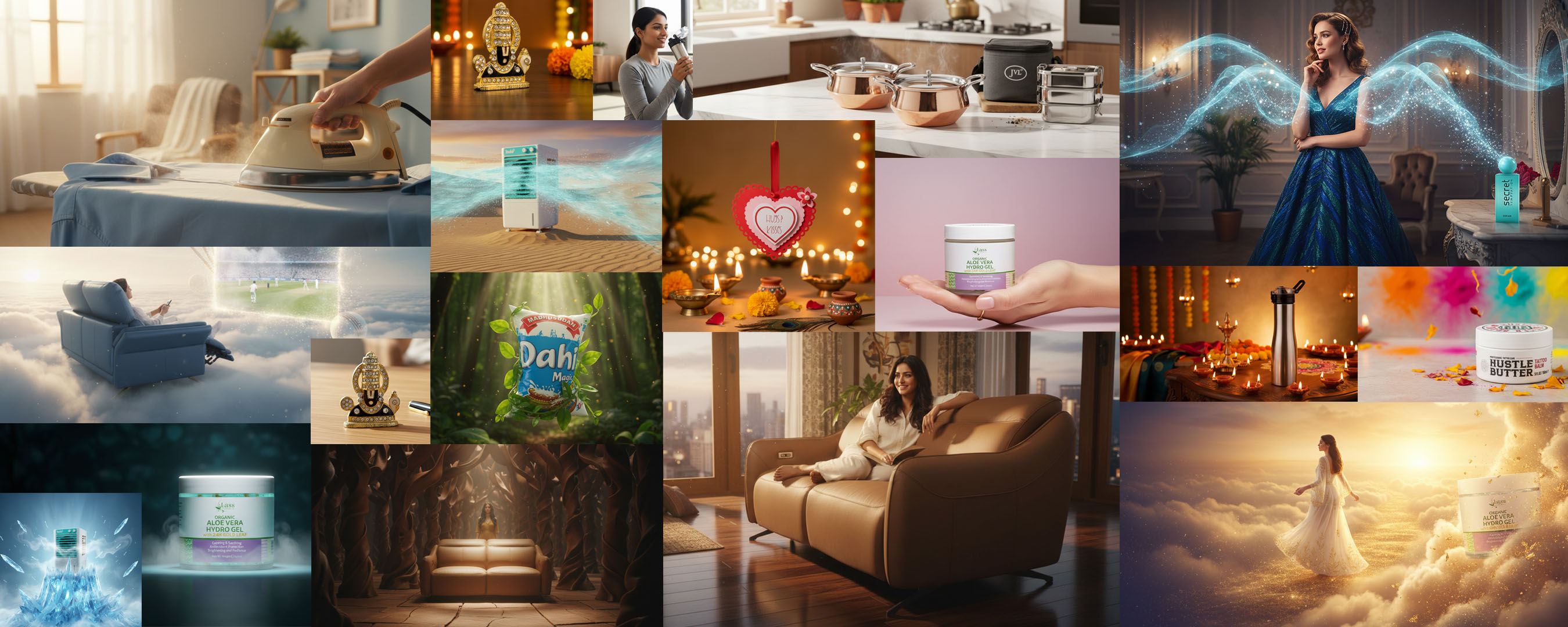 FDS AI STUDIO Website Banner showing various product campaigns